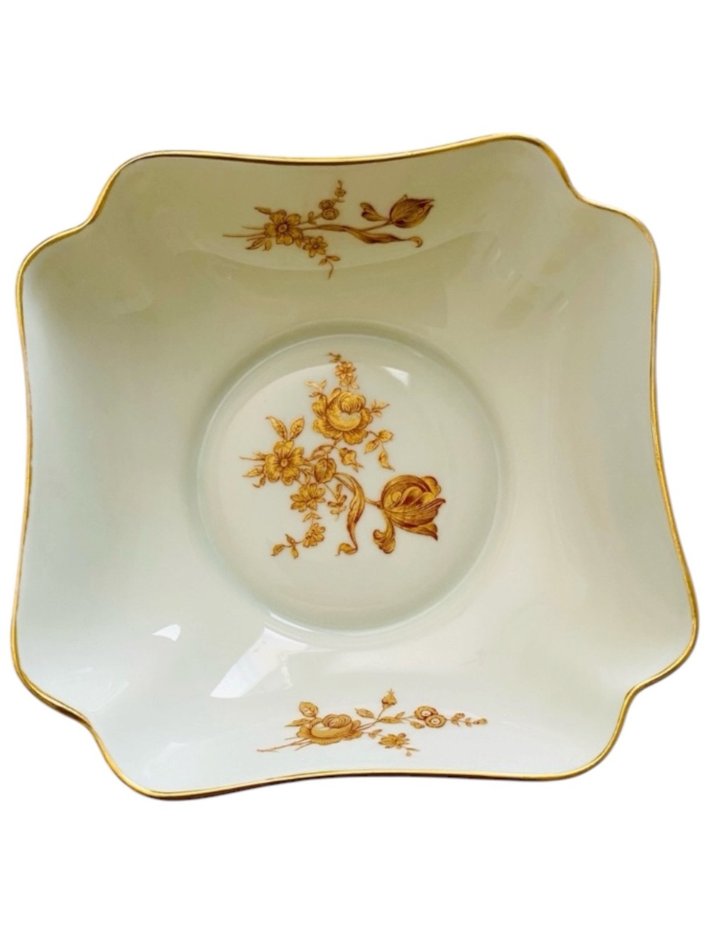 Vintage LIMOGES France Open Candy Dish Bowl Gold Rim
